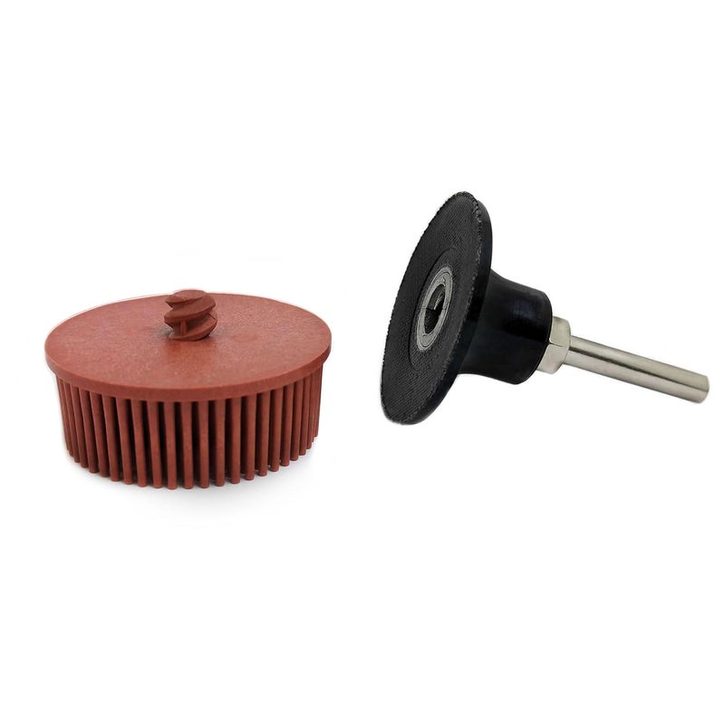 WEXWE Tools 2 Inch Bristle Disc Roloc Bristle Disc Grade - 220# Grit Abrasive Coating Removal Disc for Metal with 6mm Shank Attachment 1set - Image 3
